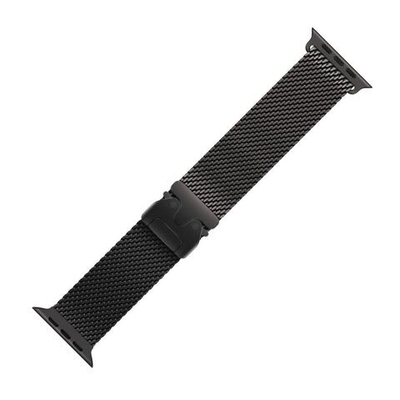 Титановый миланский сетчатый браслет Apple Titanium Milanese Loop, чёрный, для Apple Watch 44, 45, 46 мм и Ultra 2–3 Браслет из переработанного титана с пряжкой парашютного типа
