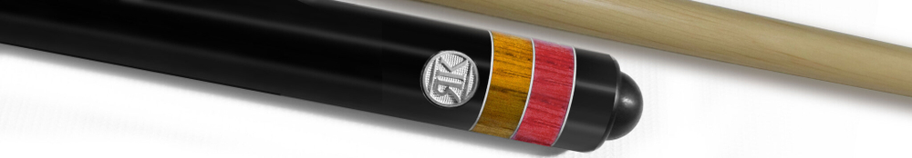 Кий Оникс, черный граб/белый граб/желт.граб/красный граб, 18-запилов, 2PC(ЯК)