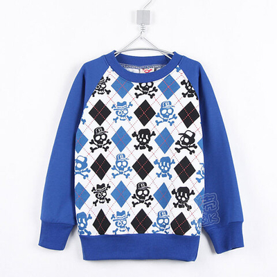 Толстовка детская с принтами ромбов и черепов