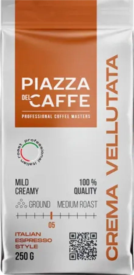 Кофе молочный Piazza Del Caffe Crema Vellutata жареный 250г