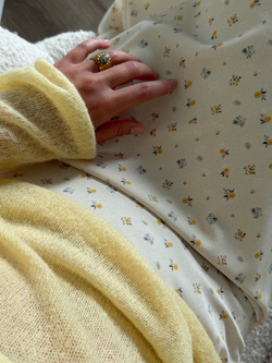 Юбка в цветочек миди сливочное масло