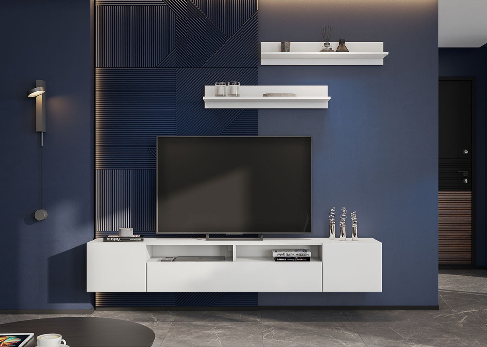 Тумба под ТВ «Денвер» Белая 200 см