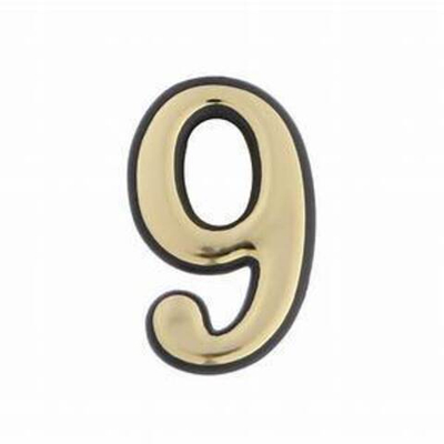 Цифра дверная  "9", самокл. хром/золото РАСПРОДАЖА