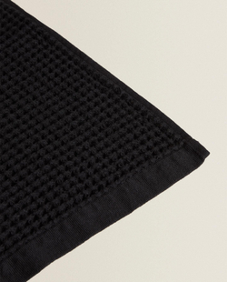 Zara Home - Хлопковое вафельное банное полотенце, черный, 50х90 см