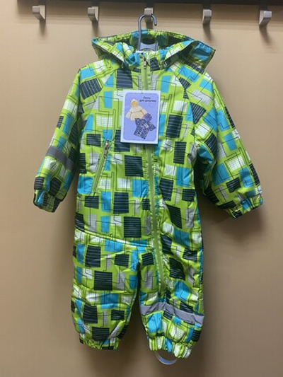 Комбинезон демисезонный "Кроха лабиринт салатовый", на рост 68 см
