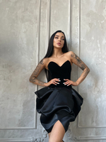 Костюм Bisher из корсета без лямок на молнии и атласной юбки с защипами