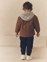 Куртка стеганая для мальчика Next Q56-470, Коричневый, Серый