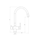 Смеситель для кухни 35к G4398-30 GAPPO гибкий излив, с вых. для пит. фильтра, п/шпильку СЕРЫЙ-хром