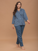 Пижама Кфн-301/индиго-полоска
