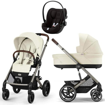 Коляска Cybex Balios S Lux TPE 2025 Cloud G i-Size Magic Black 3 в 1 Seashell Beige с дождевиками
