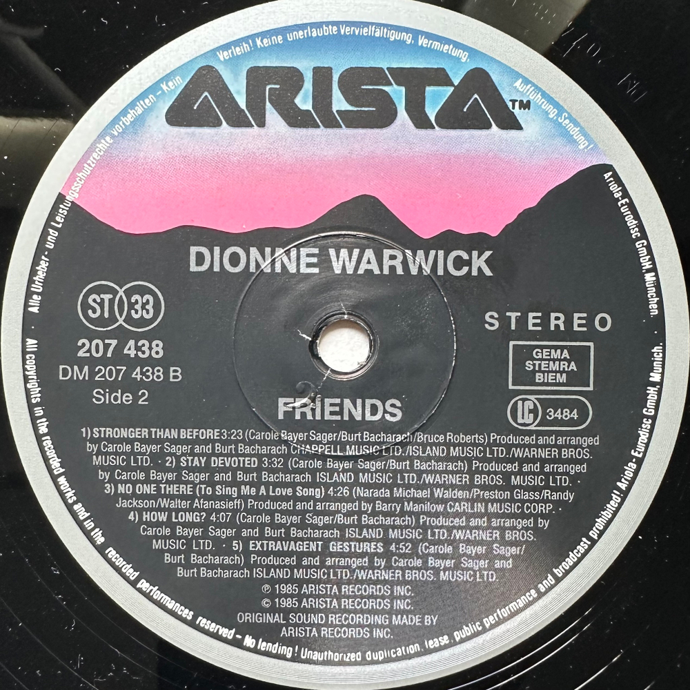 Dionne Warwick - Friends (Europe 1985г.)