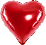 Сердце 10" Красный, Металлик
