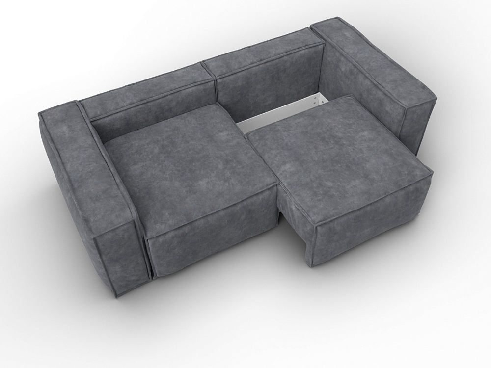 Диван прямой Лига-081 НПБ ВЕЛЮР BRUT 16 темно-серый