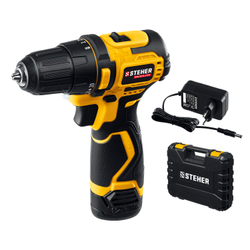 STEHER 12 В, 35 Н·м, 1 АКБ (2 А·ч), бесщеточная дрель-шуруповерт, кейс (CDB-120-1)