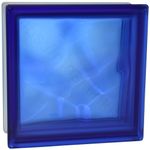 Стеклоблок Vitrablok Синий Волна 19x19x8 - окрашенный в массе