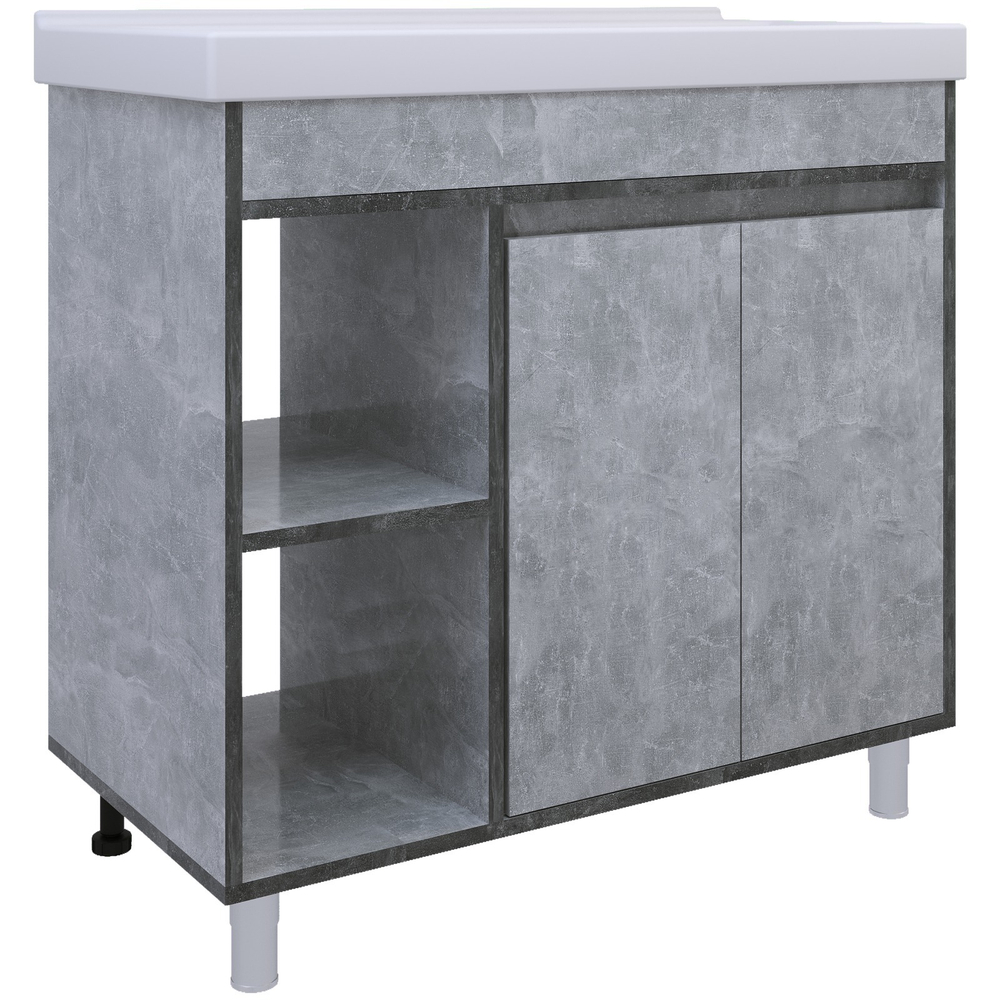 AVK3. Тумба напольная, 2 Двери + Ниша, 800, коллекция (София, Cersanit Como, Ателье Светлое)