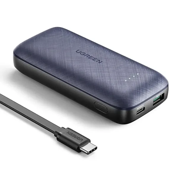 Ugreen PB178 10000mAh Mini PD Fast Charging USB-A+USB-C Blue