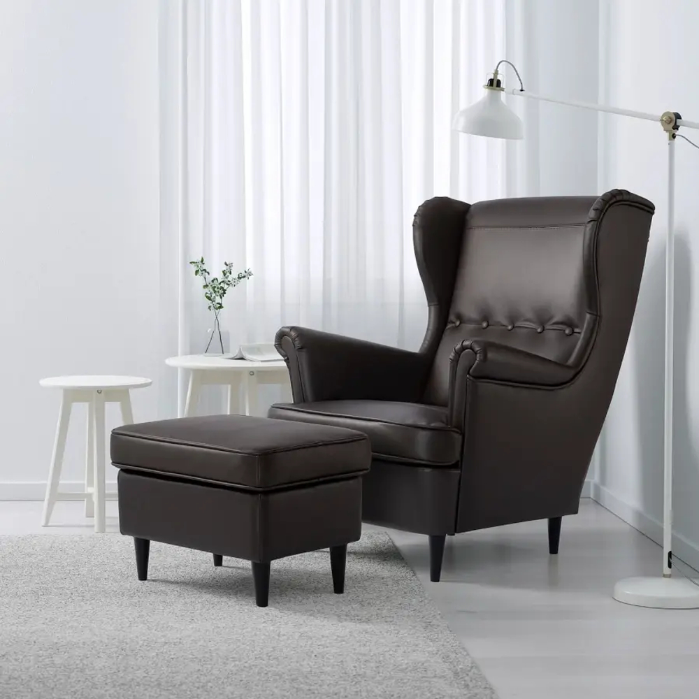 Табурет для ног - IKEA STRANDMON, 60х40х44 см, темно-коричневая СТРАНДМОН ИКЕА