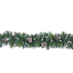 Гирлянда хвойная «Снежное кружево» 2,7 м d=35 см, ПВХ, леска, шишки, белый иней (ST2005-270)