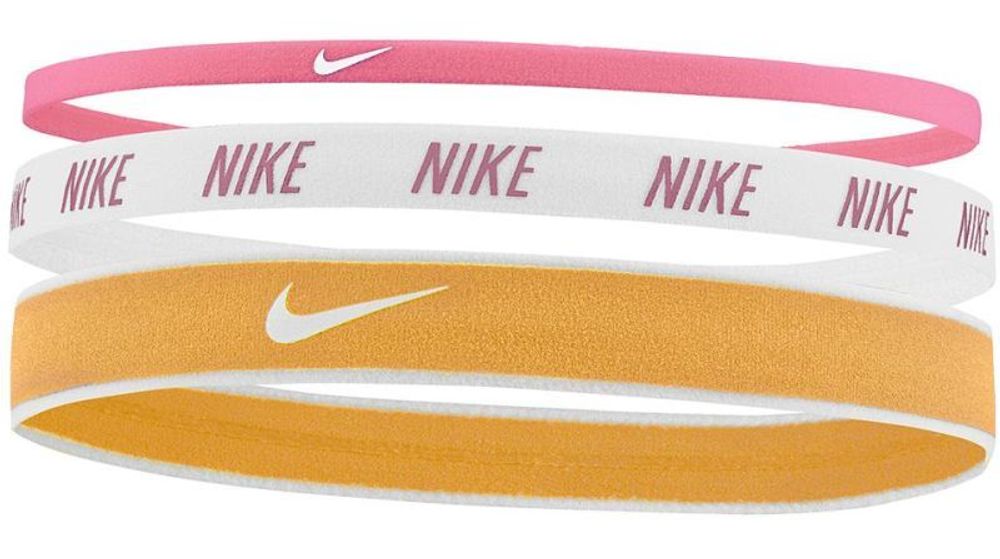Резинка на голову Nike Mixed Width Headbands 3P - pinksicle/white/yellow ochre