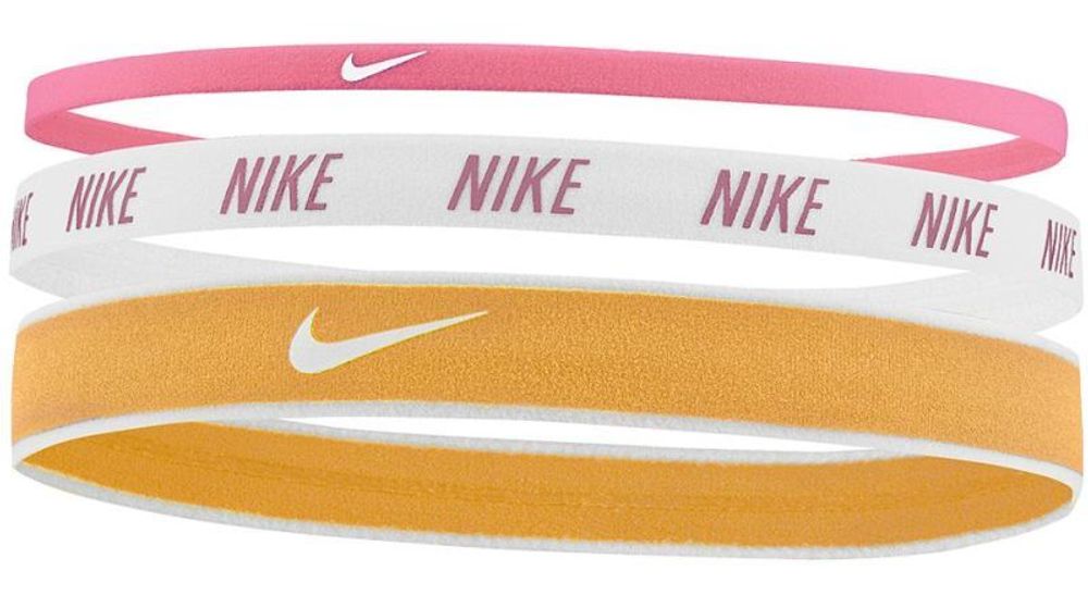 Резинка на голову Nike Mixed Width Headbands 3P - pinksicle/white/yellow ochre