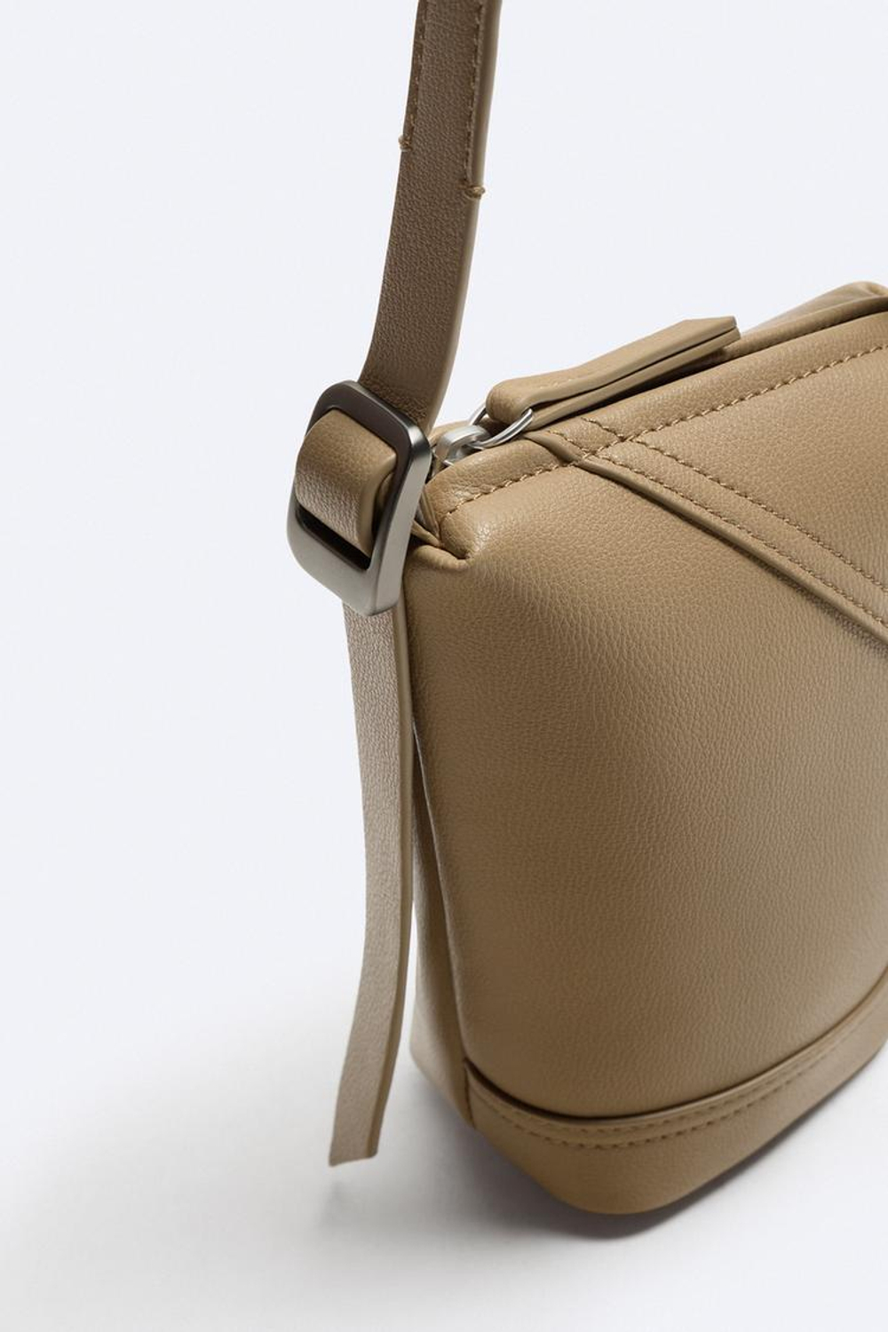 ZARA МИНИ-СУМКА ГЕОМЕТРИЧЕСКОЙ ФОРМЫ, РЫЖЕВАТО-КОРИЧНЕВЫЙ