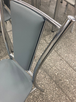 Стул Марсель каркас хром основание экокожа серый