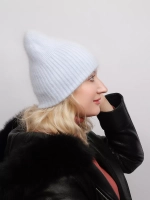 шапка ангора зимняя пушистая вязаная модная