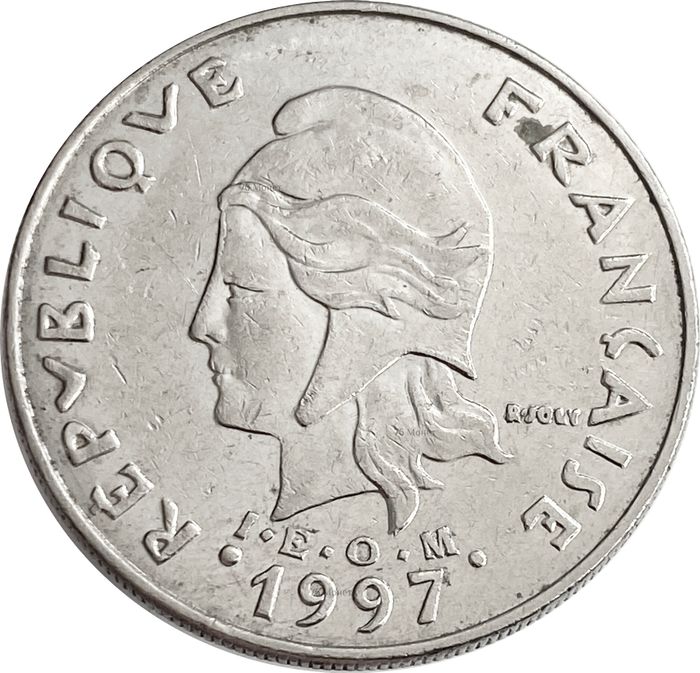 20 франков 1997 Французская Полинезия VF