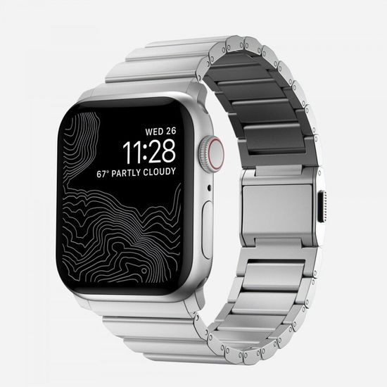 Ремешок Nomad Aluminum Band SPACE GRAY - Apple Watch 7 (45mm)/6/SE/5/4 (44mm)/3/2/1 (42mm), серебро
