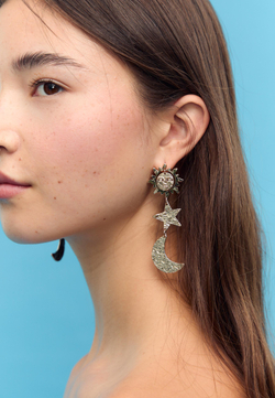 STRADIVARIUS Серьги «Солнце, луна и звезды», золотой