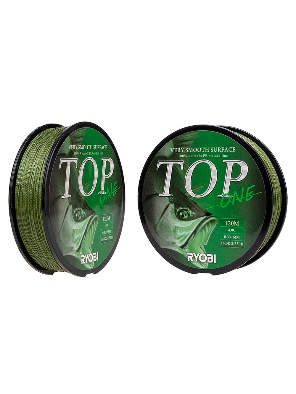 Шнур плетеный для рыбалки Ryobi TOP PE4X-120M Dark green 0.6/d-0.128mm