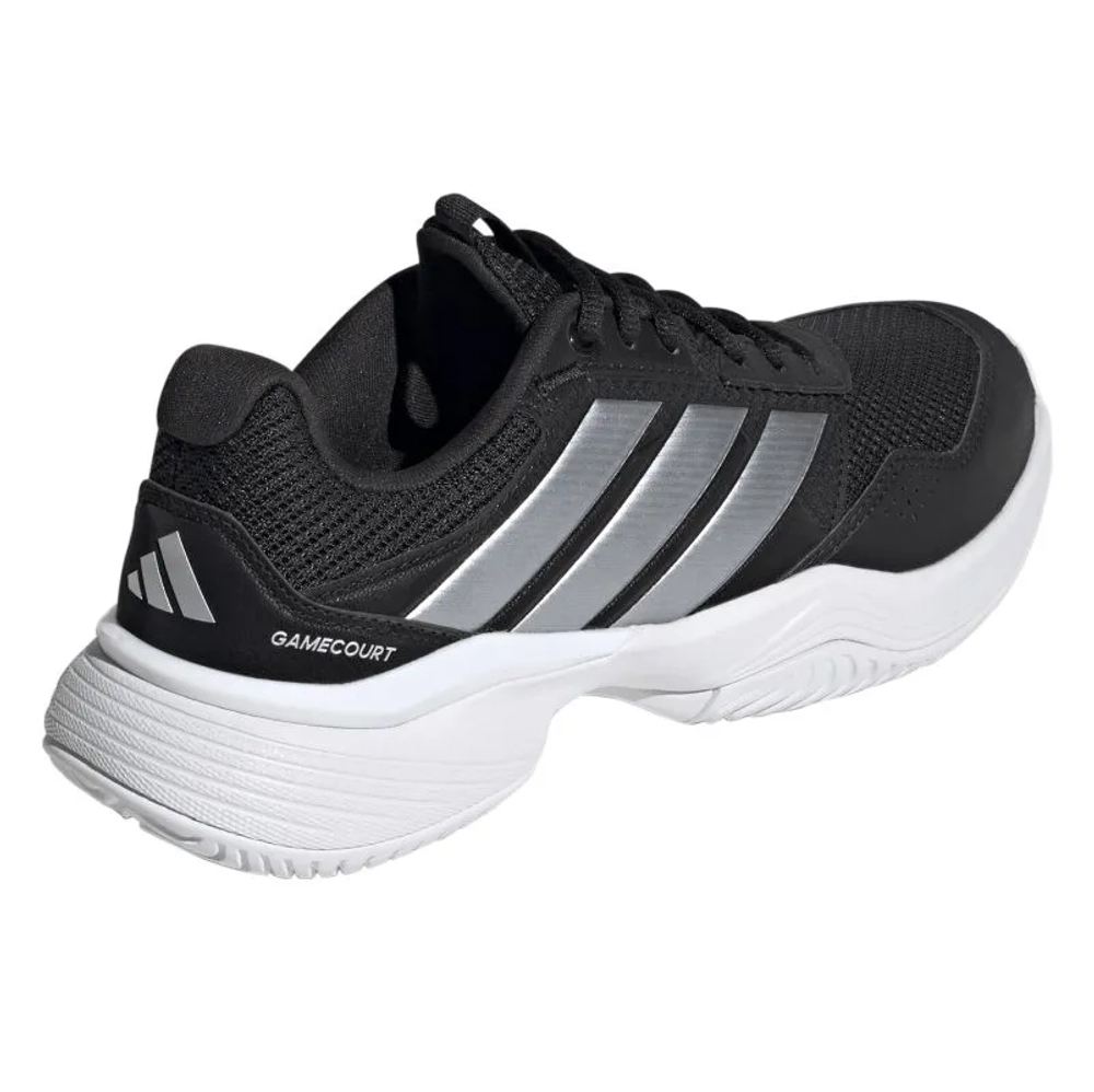 Женские Кроссовки теннисные Adidas GameCourt 3 W - core black/silver metallic/cloud white