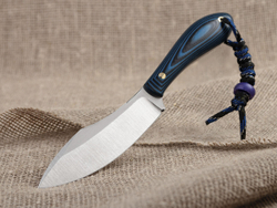 Нож для бушкрафта "Канадец", сталь VG-10/Elmax, рукоять G10 (синяя)