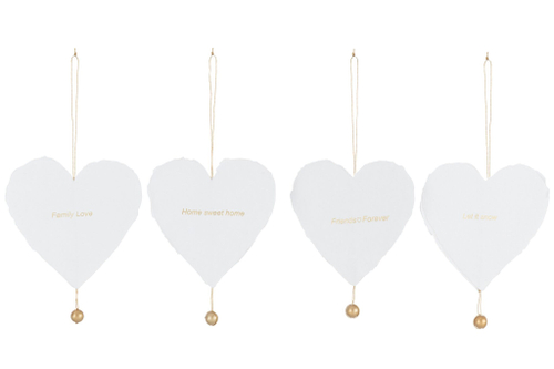 Набор из 4-х шт. Декор подвесной "Сердце" 13x1x13см