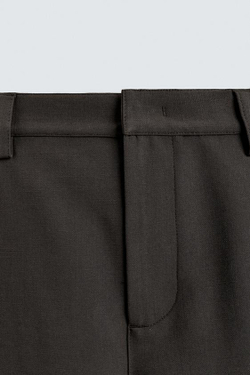 ZARA ШОРТЫ RELAXED FIT С БОКОВЫМИ СКЛАДКАМИ, ШОКОЛАДНЫЙ