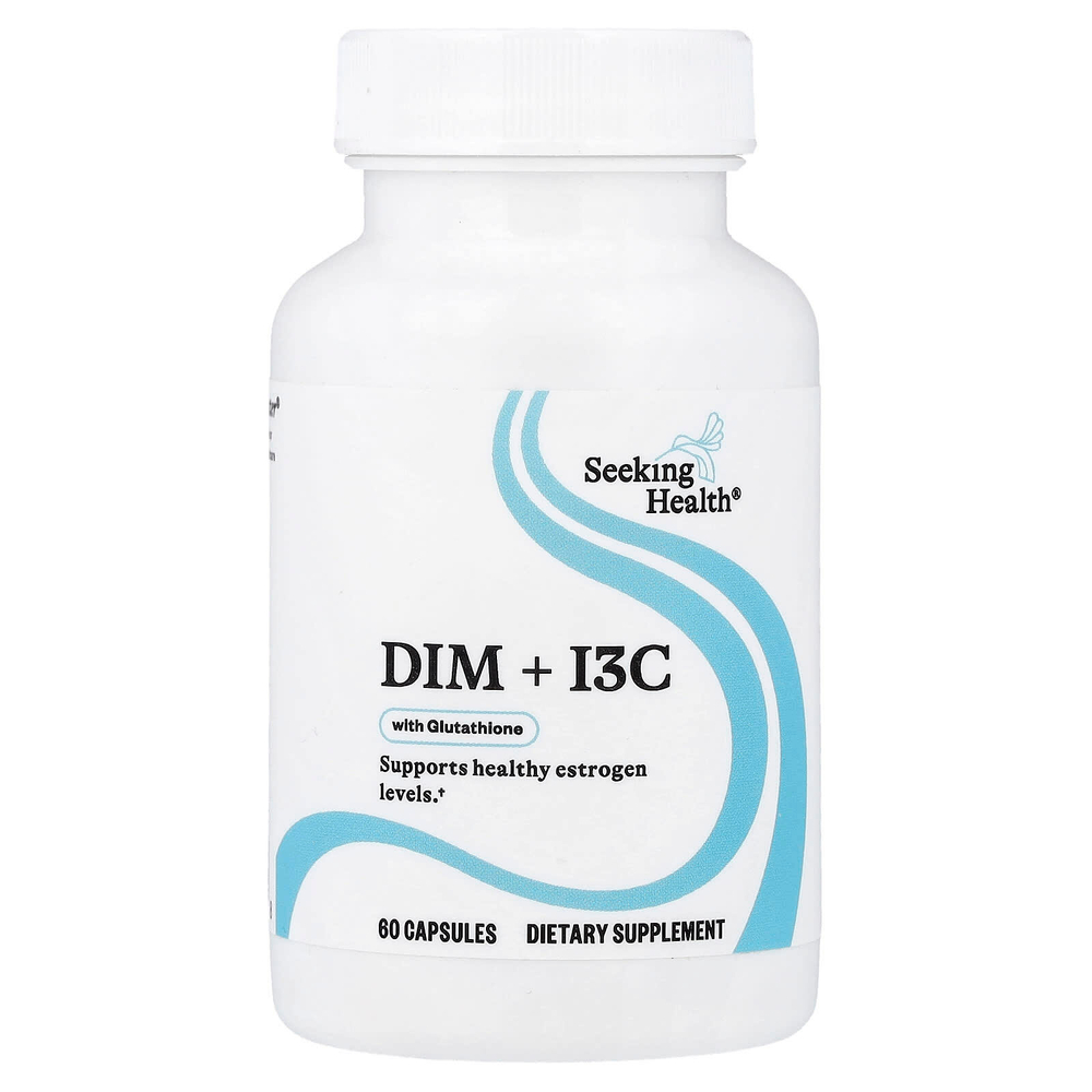 Seeking Health, DIM + I3C с глутатионом, 60 капсул