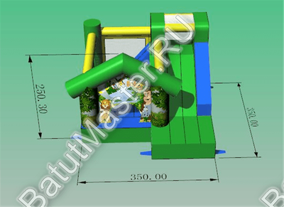 Небольшой надувной батут "Лесной домик"