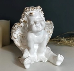 Статуэтка из гипса «Ангел счастливый» 24см позолота