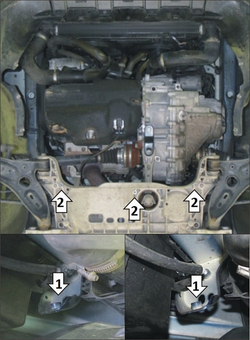 Усиленная защита Motodor картера двигателя, кпп. 3 мм, сталь. для Volkswagen Tiguan 2011-2016,Volkswagen Tiguan 2007-2011 арт.12720