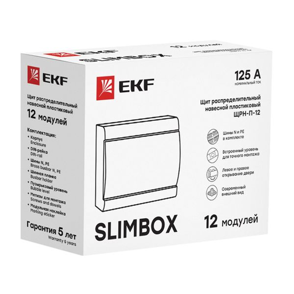 Щит распределительный ЩРН-П-12 "SlimBox" белая дверца IP41 EKF