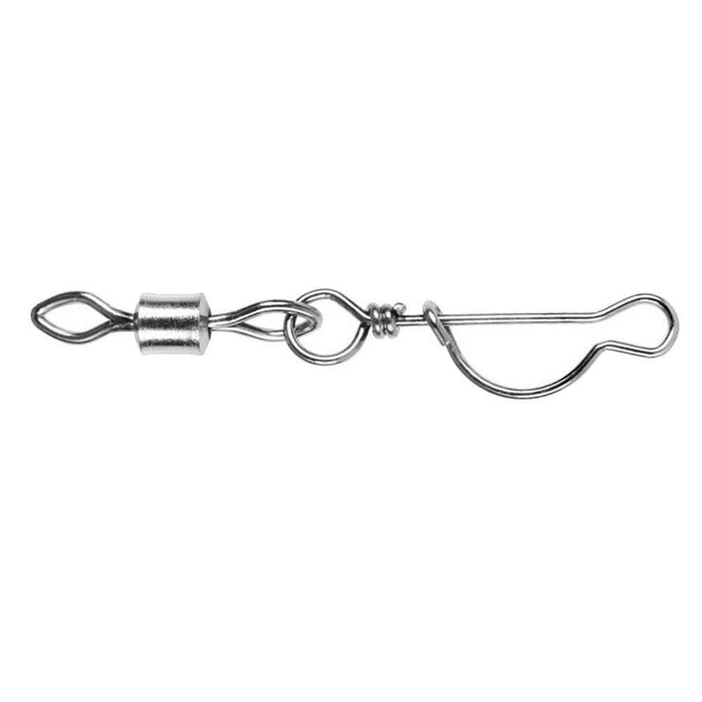 Карабин с Вертлюгом для рыбалки Sprut SS-48 SN #10/7kg (Diamond Eye Rolling Swivel with Italian Snap) 1 упаковка по 6 штук