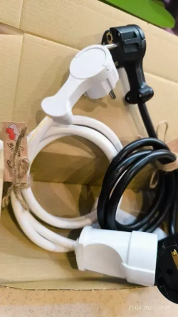 Удлинитель сетевой силовой 1метр с заземлением и с вилкой невидимкой МИНИ / Удлинитель с одной розеткой