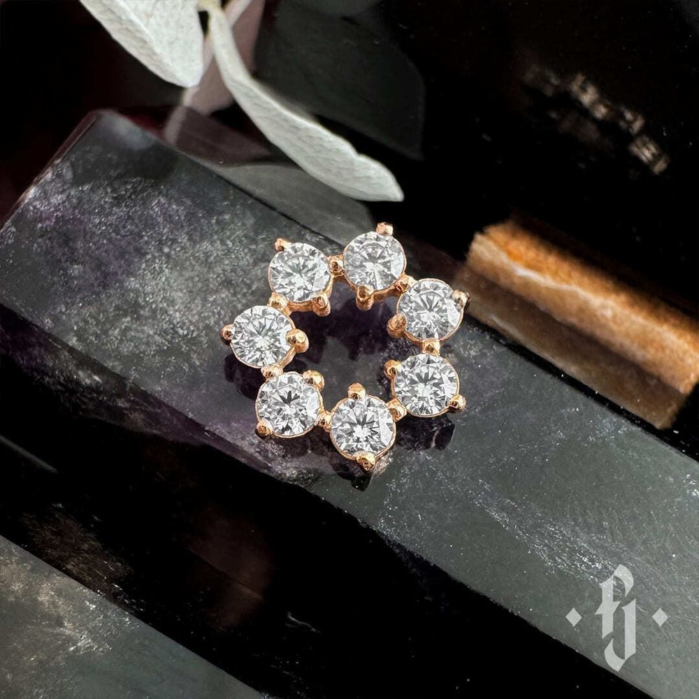 Накрутка &quot;Dandelion&quot; - Розовое золото - White CZ
