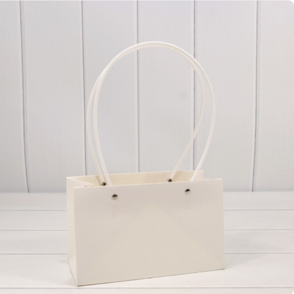 Пакет подарочный 22х13,5х10,5 Ваза для цветов (Белый)