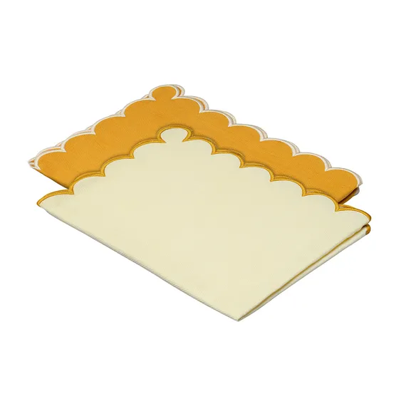 Набор кухонных полотенец с контрастным кантом горчичного цвета из коллекции trendy ruffles, 50х70 см