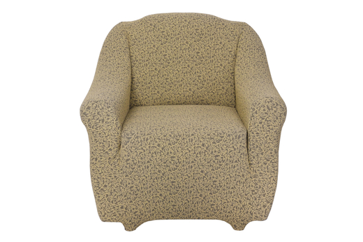 Чехол на кресло без оборки Жаккард, цвет Бежевый