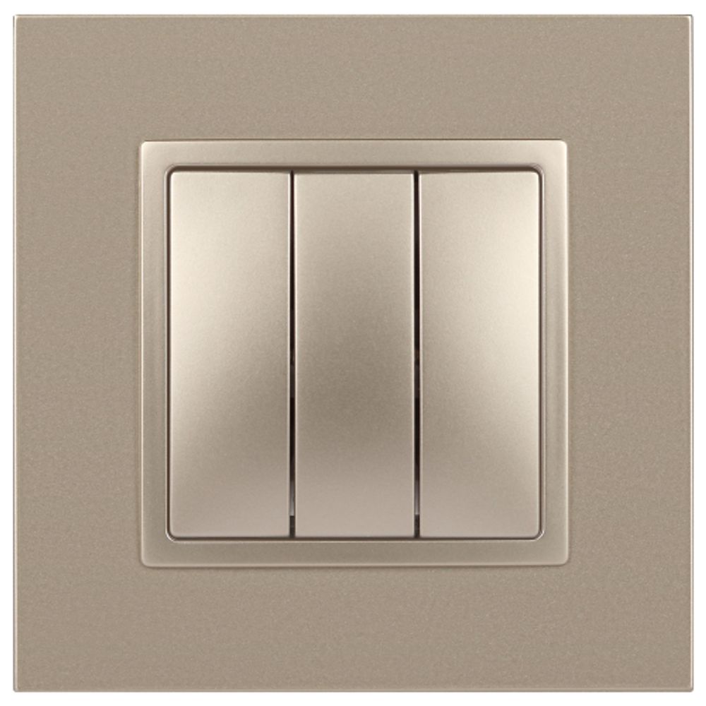 Выключатель ЭРА Elegance 14-1107-04 тройной 10АХ-250В IP20 шампань