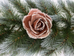 Роза на клипсе 15х9см House of Seasons розовая