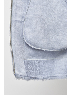 Шуба женская чебурашка тедди экомех, голубая, SilverFox